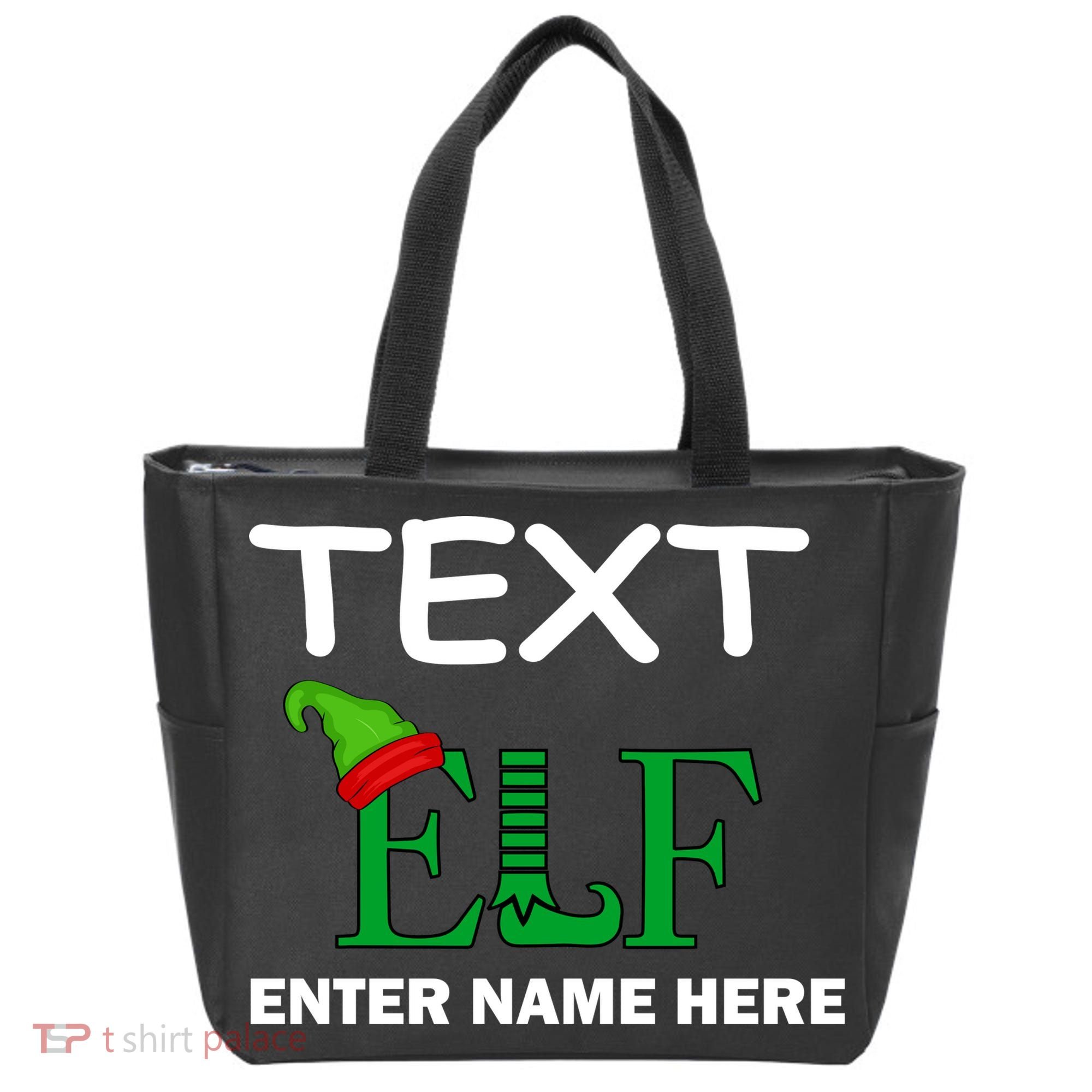 Personalize Elf Name Custom Family Matching Christmas Tote Bag