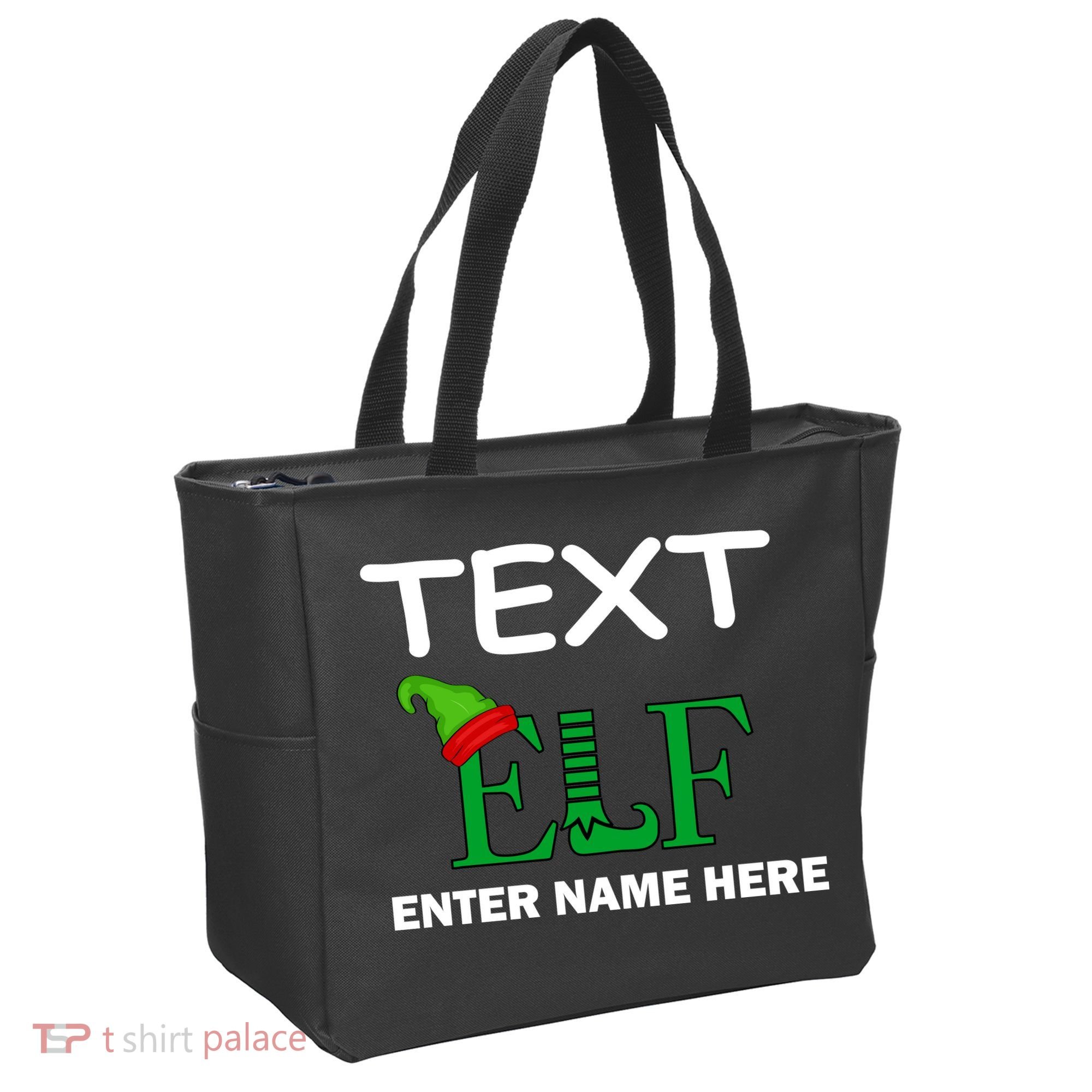 Personalize Elf Name Custom Family Matching Christmas Tote Bag