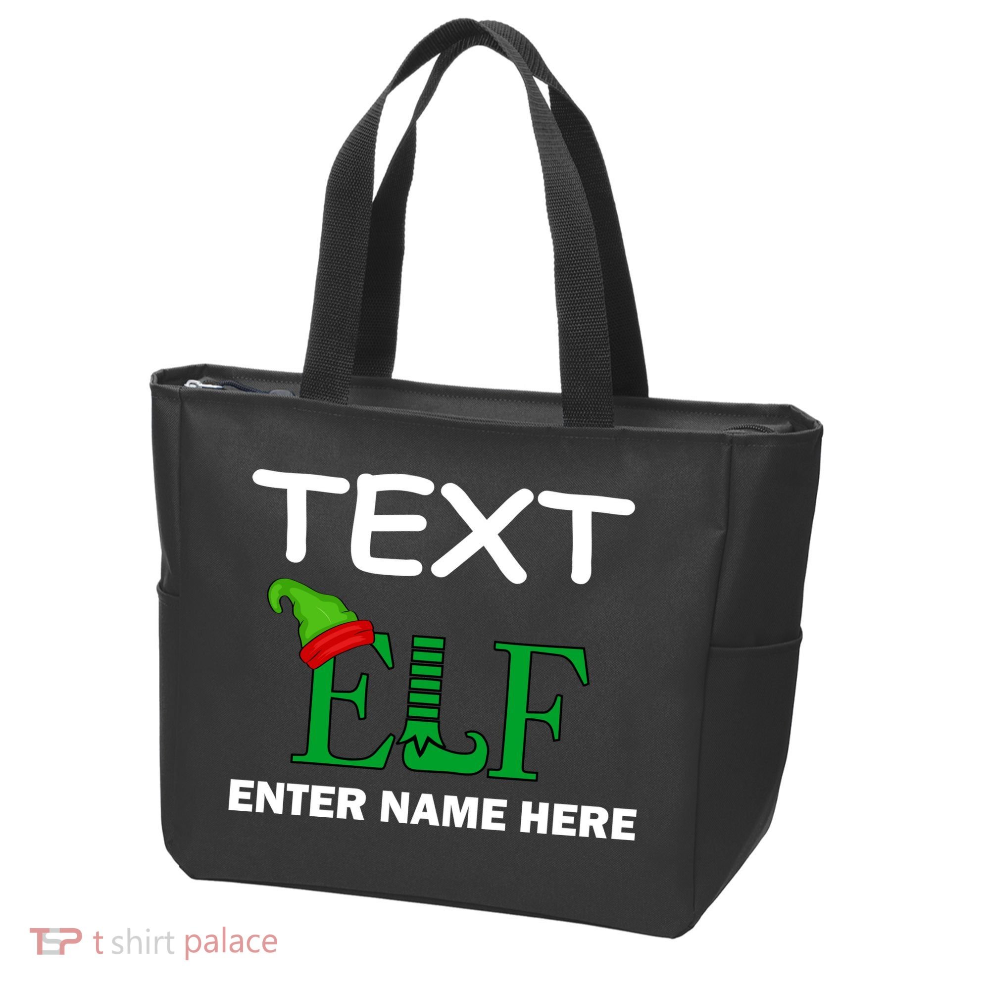 Personalize Elf Name Custom Family Matching Christmas Tote Bag