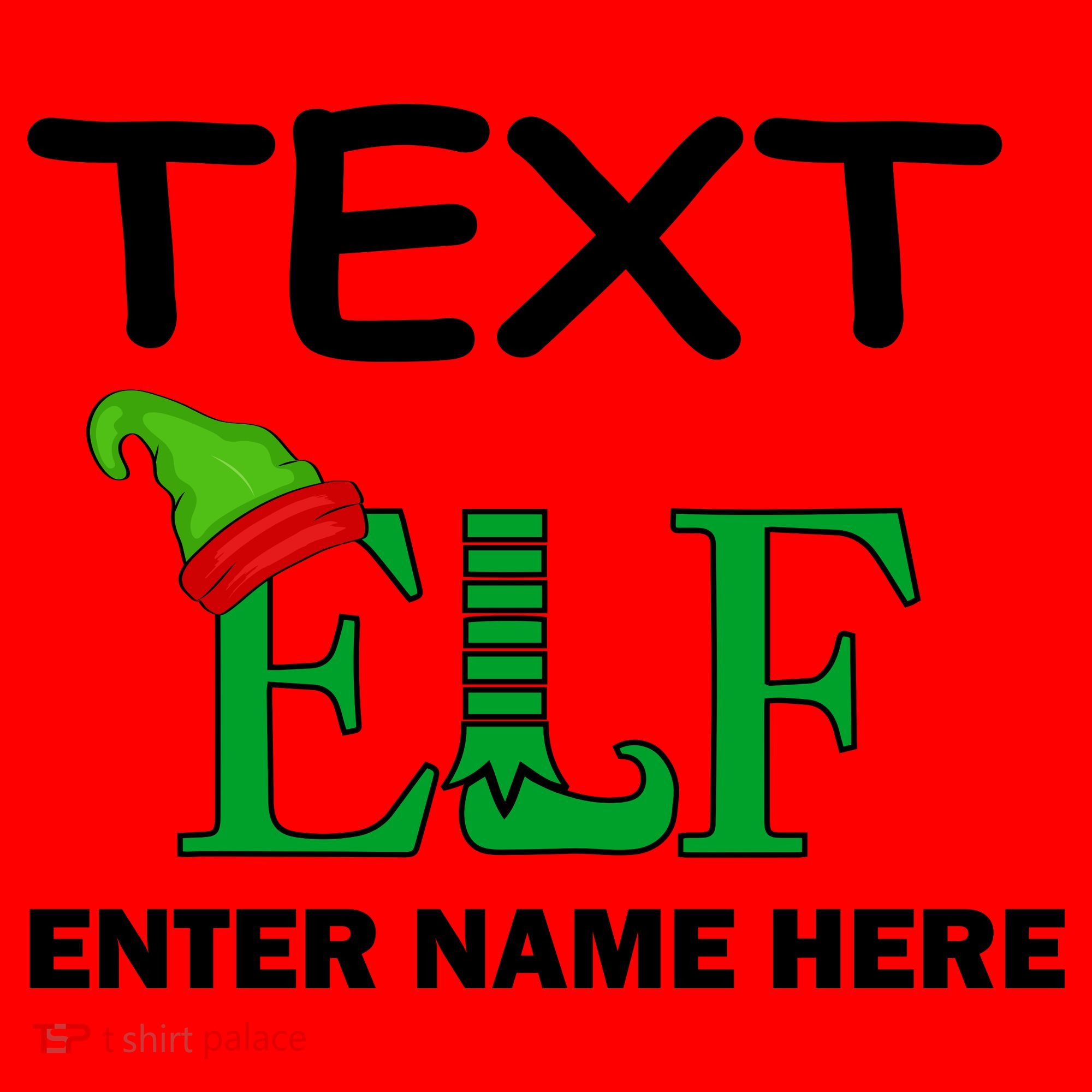 Personalize Elf Name Custom Family Matching Christmas Santa Hat