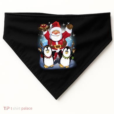 Penguin Dance With Santa USA-Made Doggie Bandana