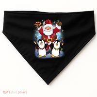 Penguin Dance With Santa USA-Made Doggie Bandana thumb 0