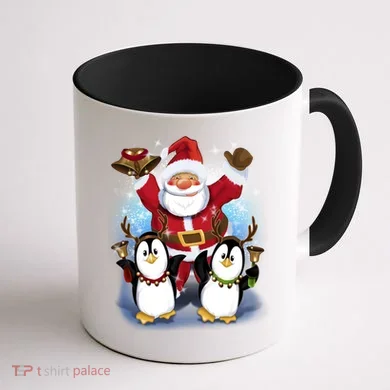 Penguin Dance With Santa Coffee Mug back