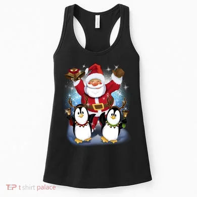 Penguin Dance With Santa Women's Tank Top