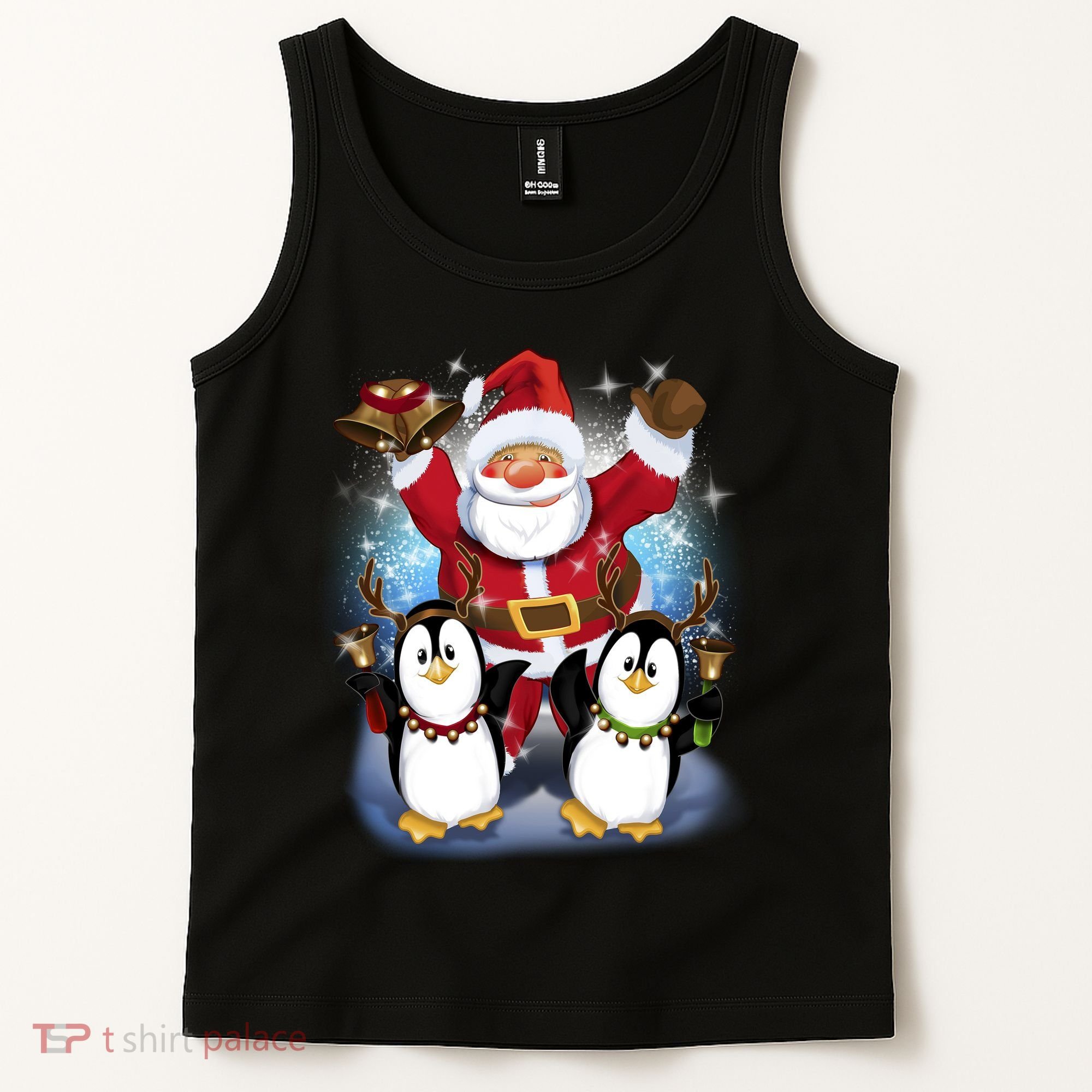 Penguin Dance With Santa Tank Top