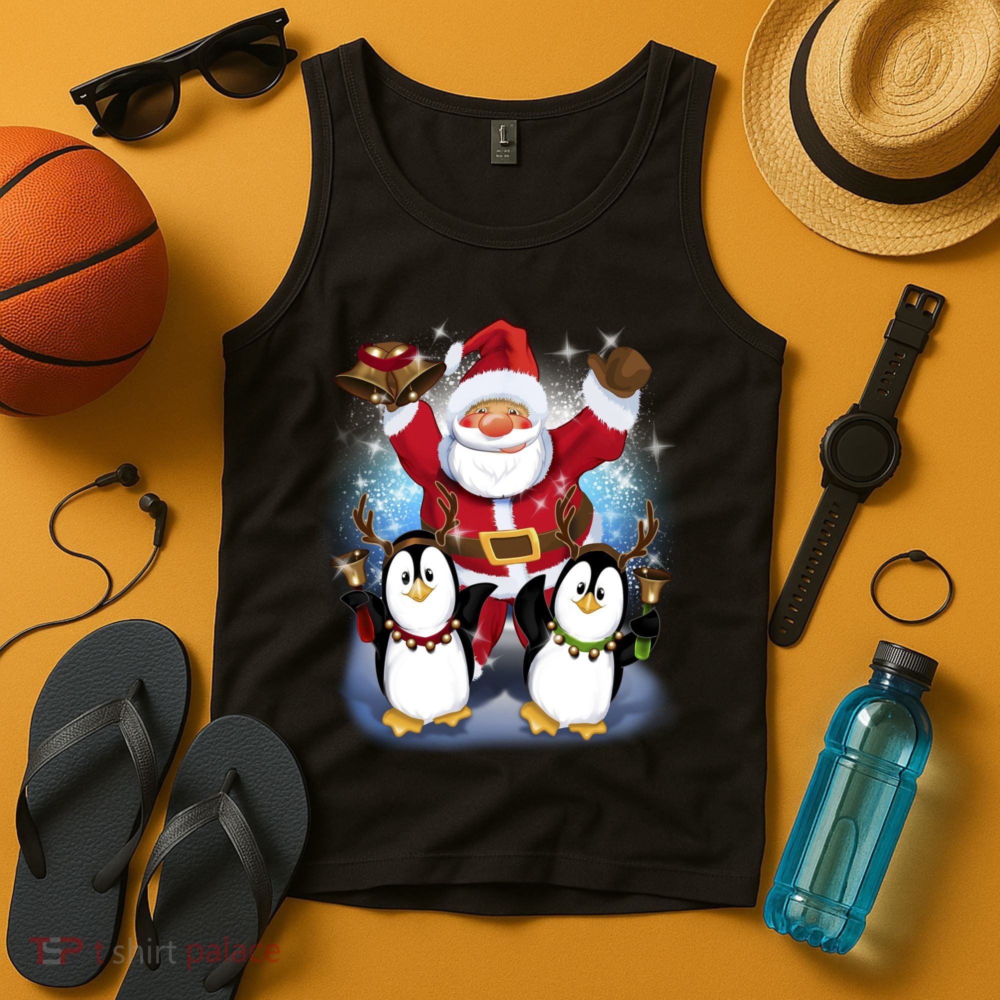 Penguin Dance With Santa Tank Top