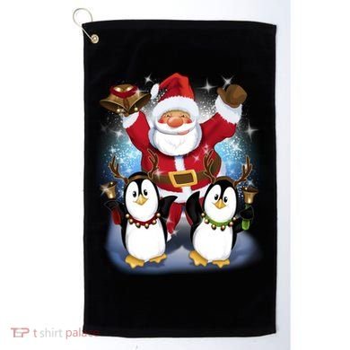 Penguin Dance With Santa Golf Towel