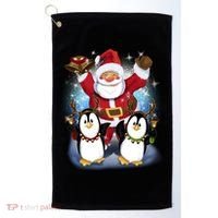 Penguin Dance With Santa Golf Towel thumb 0