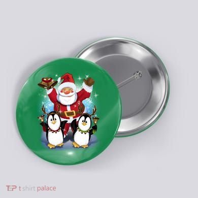 Penguin Dance With Santa Button