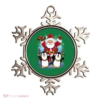 Penguin Dance With Santa Ornament
