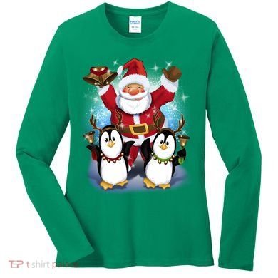 Penguin Dance With Santa Women's Long Sleeve Shirt