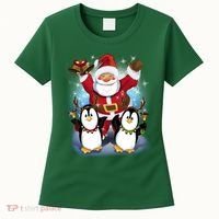 Penguin Dance With Santa Women's T-Shirt thumb 0