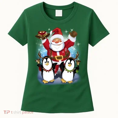 Penguin Dance With Santa Women's T-Shirt
