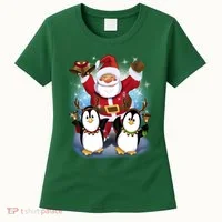 Penguin Dance With Santa Women's T-Shirt thumb 0