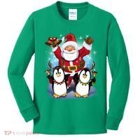 Penguin Dance With Santa Kids Long Sleeve Shirt thumb 0