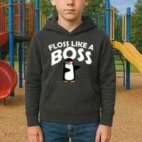 Penguin Floss Like A Boss Kids Hoodie thumb 2