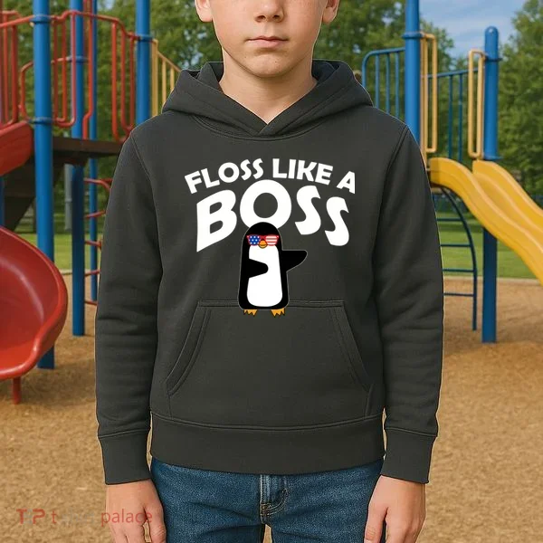 Penguin Floss Like A Boss Kids Hoodie