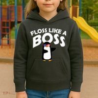 Penguin Floss Like A Boss Kids Hoodie thumb 3