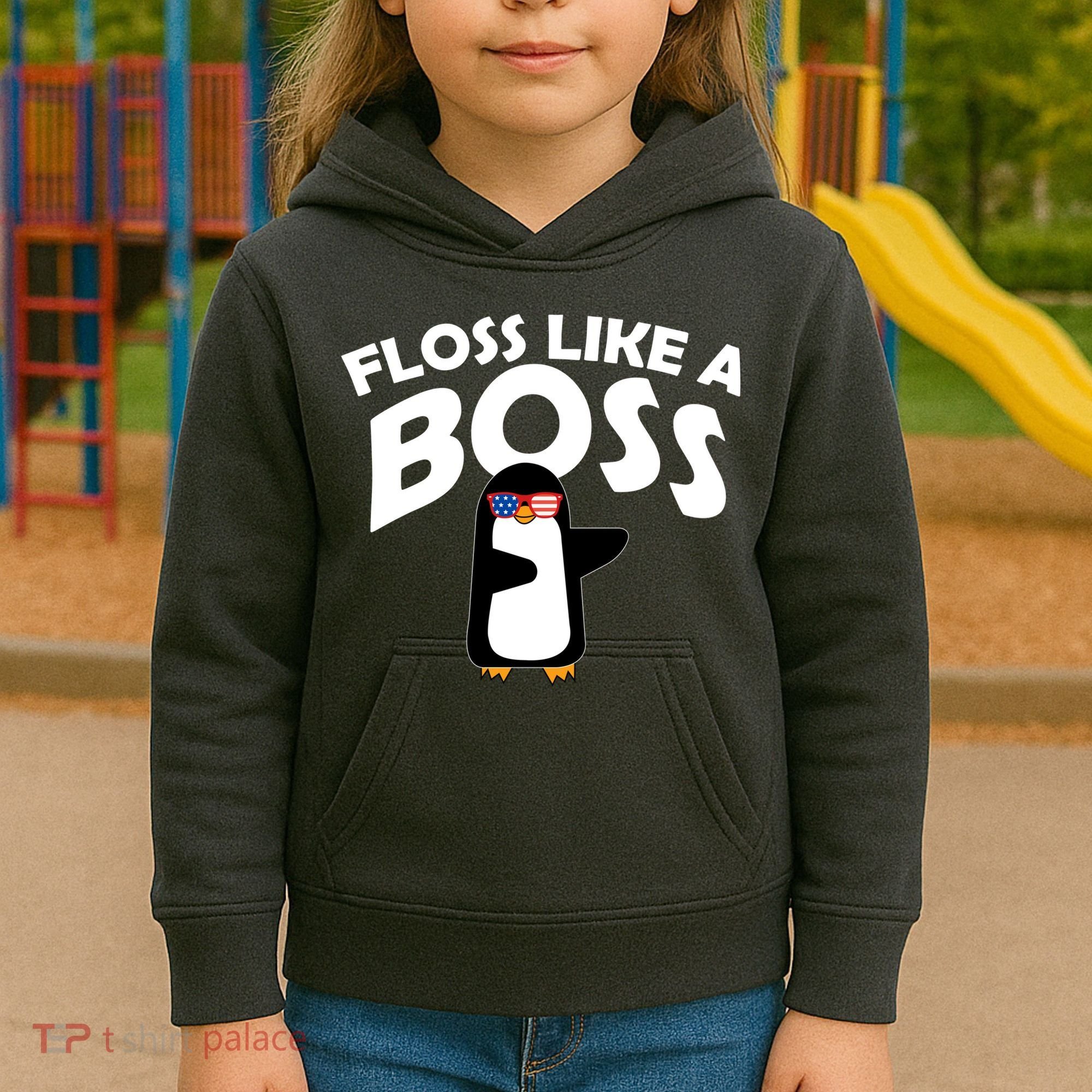 Penguin Floss Like A Boss Kids Hoodie