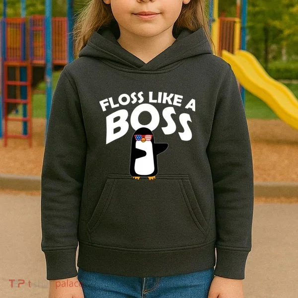 Penguin Floss Like A Boss Kids Hoodie
