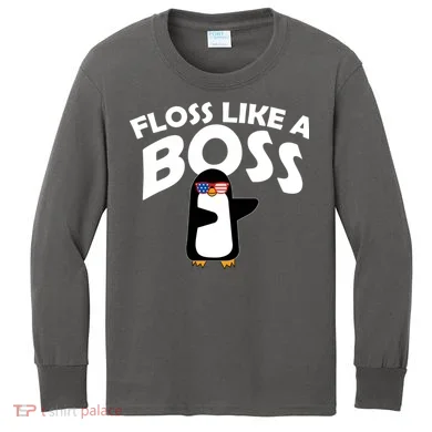 Penguin Floss Like A Boss Kids Long Sleeve Shirt
