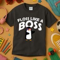Penguin Floss Like A Boss Kids T-Shirt thumb 3