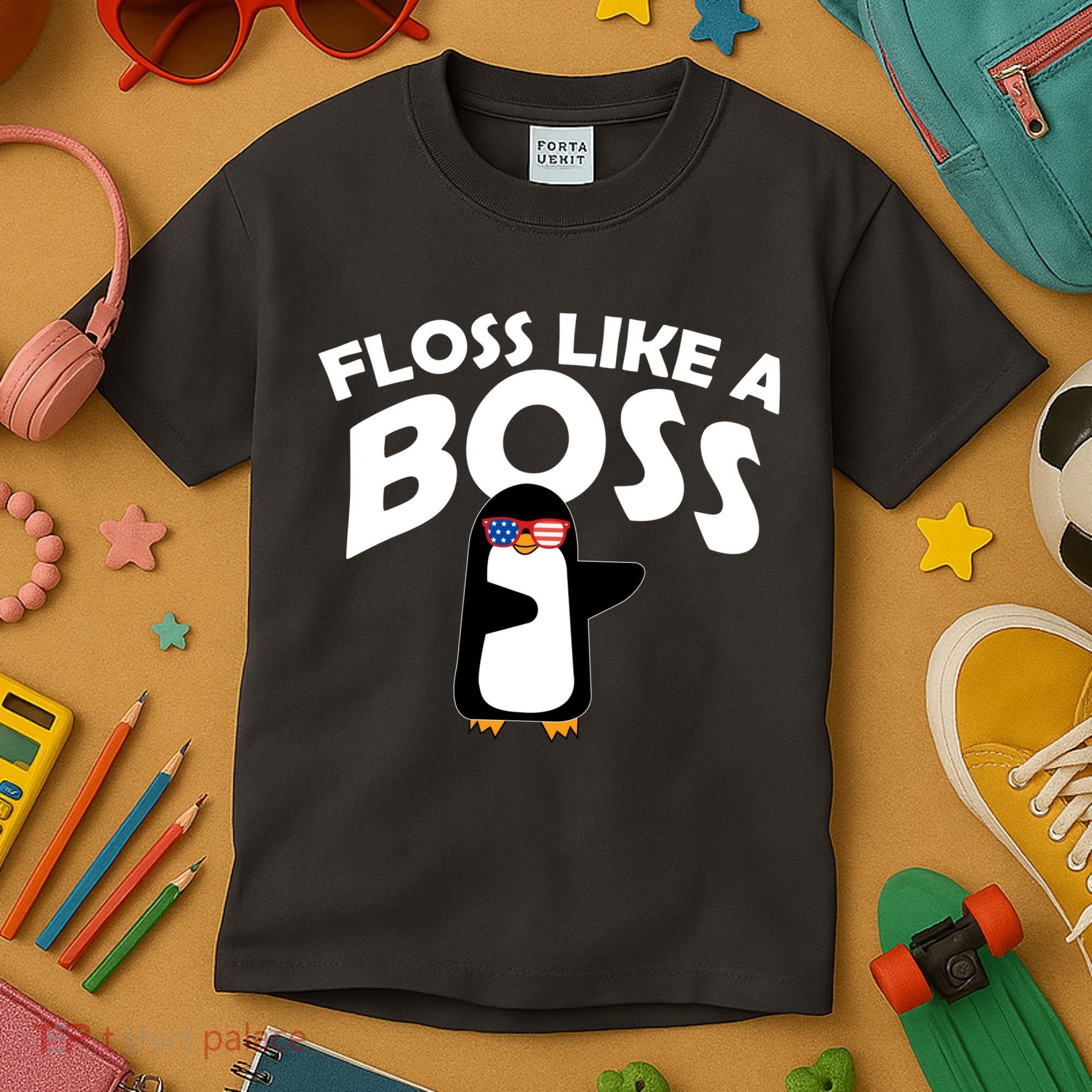 Penguin Floss Like A Boss Kids T-Shirt