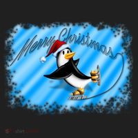 Penguin Skating Merry Christmas Women's Sweatshirt thumb 2