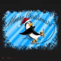 Penguin Skating Merry Christmas Backpack thumb 2
