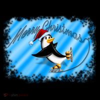 Penguin Skating Merry Christmas Bucket Hat thumb 4