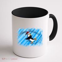 Penguin Skating Merry Christmas Coffee Mug thumb 1