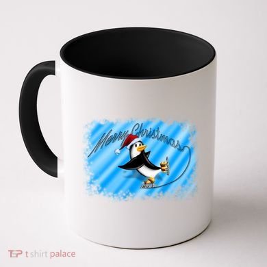 Penguin Skating Merry Christmas Coffee Mug