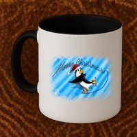 Penguin Skating Merry Christmas Coffee Mug thumb 2