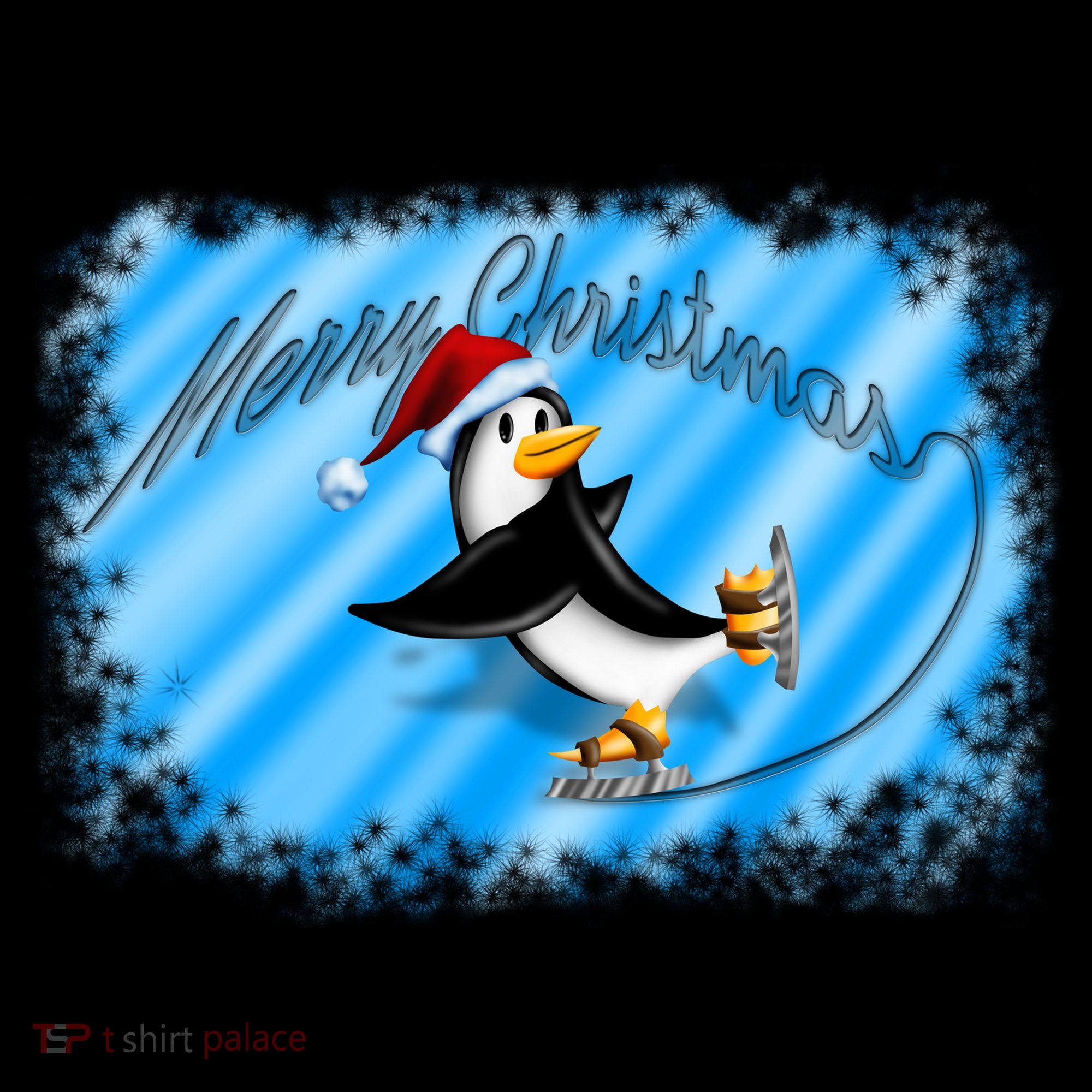 Penguin Skating Merry Christmas Women's Hoodie