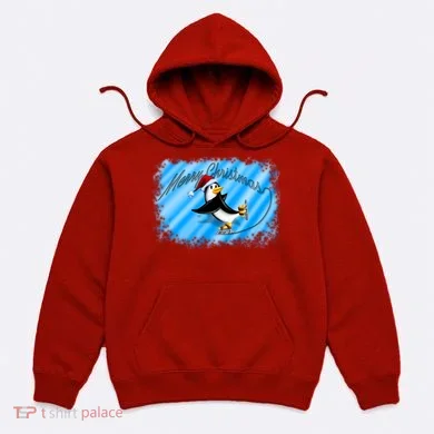 Penguin Skating Merry Christmas Hoodie
