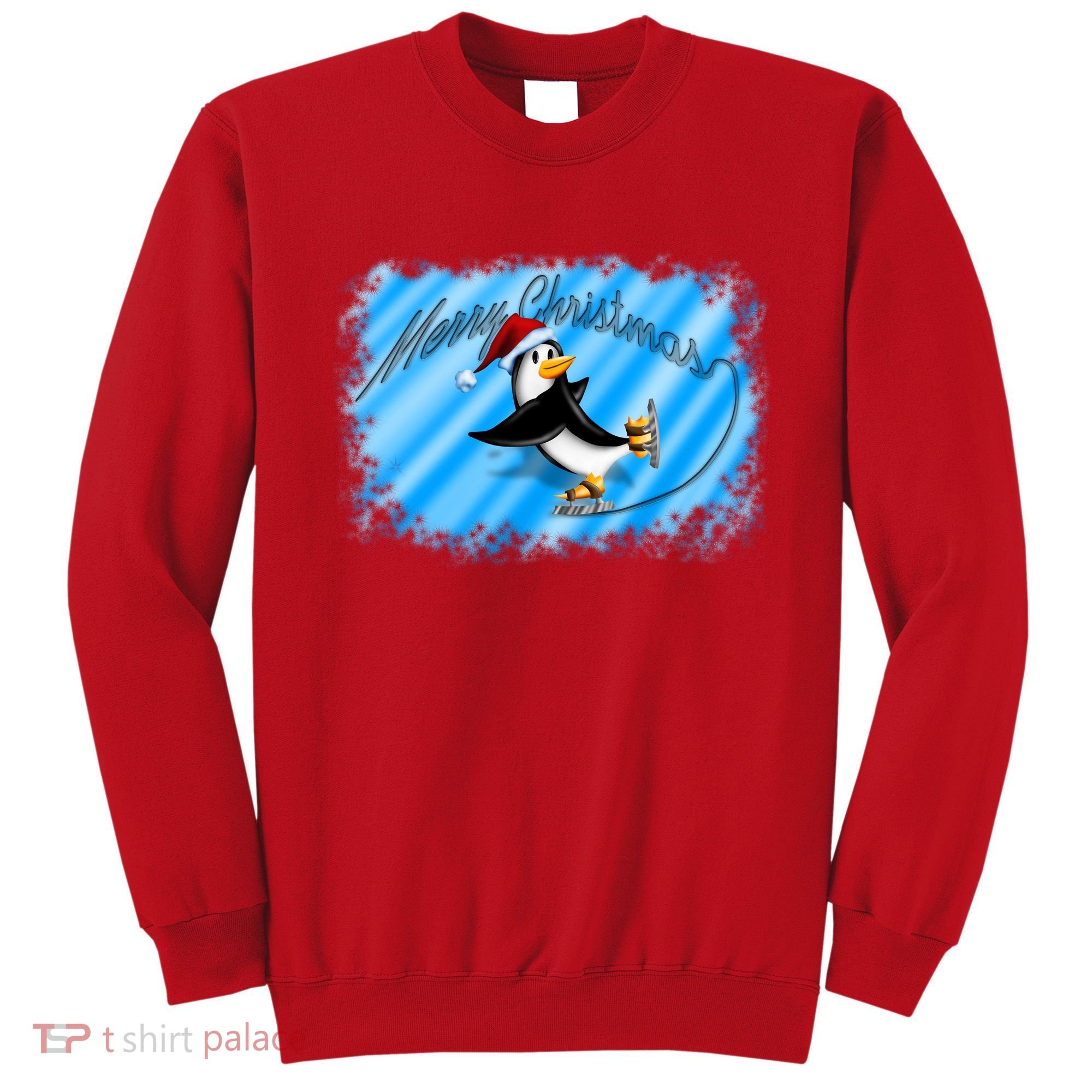 Penguin Skating Merry Christmas Sweatshirt