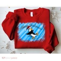 Penguin Skating Merry Christmas Sweatshirt thumb 2