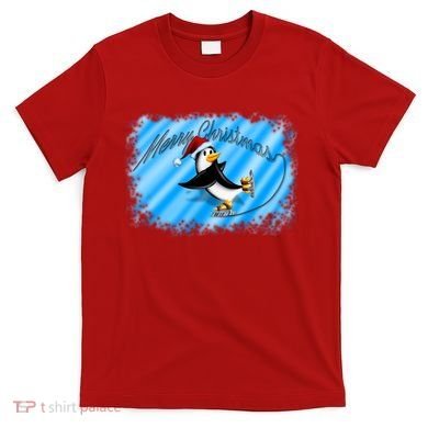 Penguin Skating Merry Christmas T-Shirt