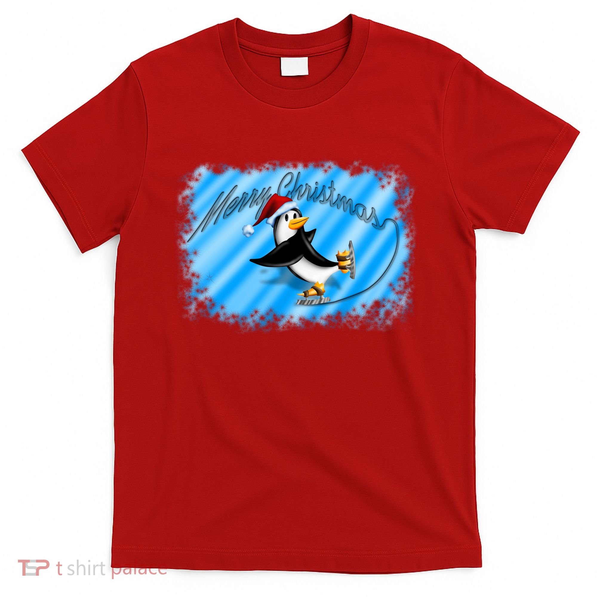 Penguin Skating Merry Christmas T-Shirt