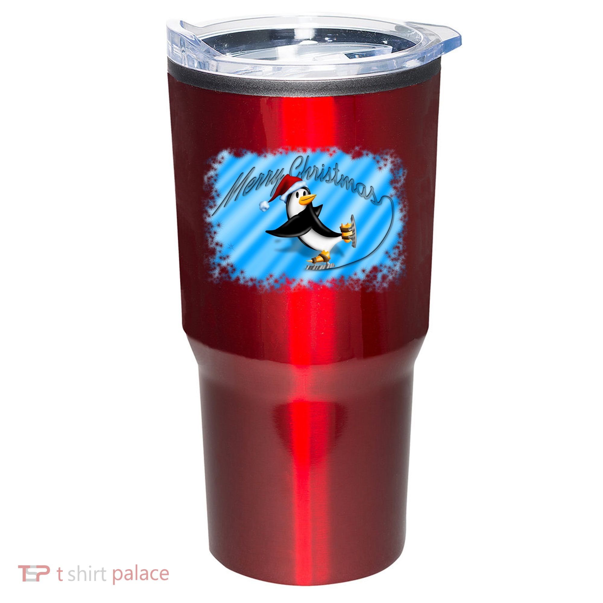 Penguin Skating Merry Christmas Tumbler