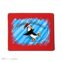 Penguin Skating Merry Christmas Mousepad thumb 0