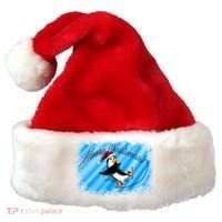 Penguin Skating Merry Christmas Santa Hat thumb 0
