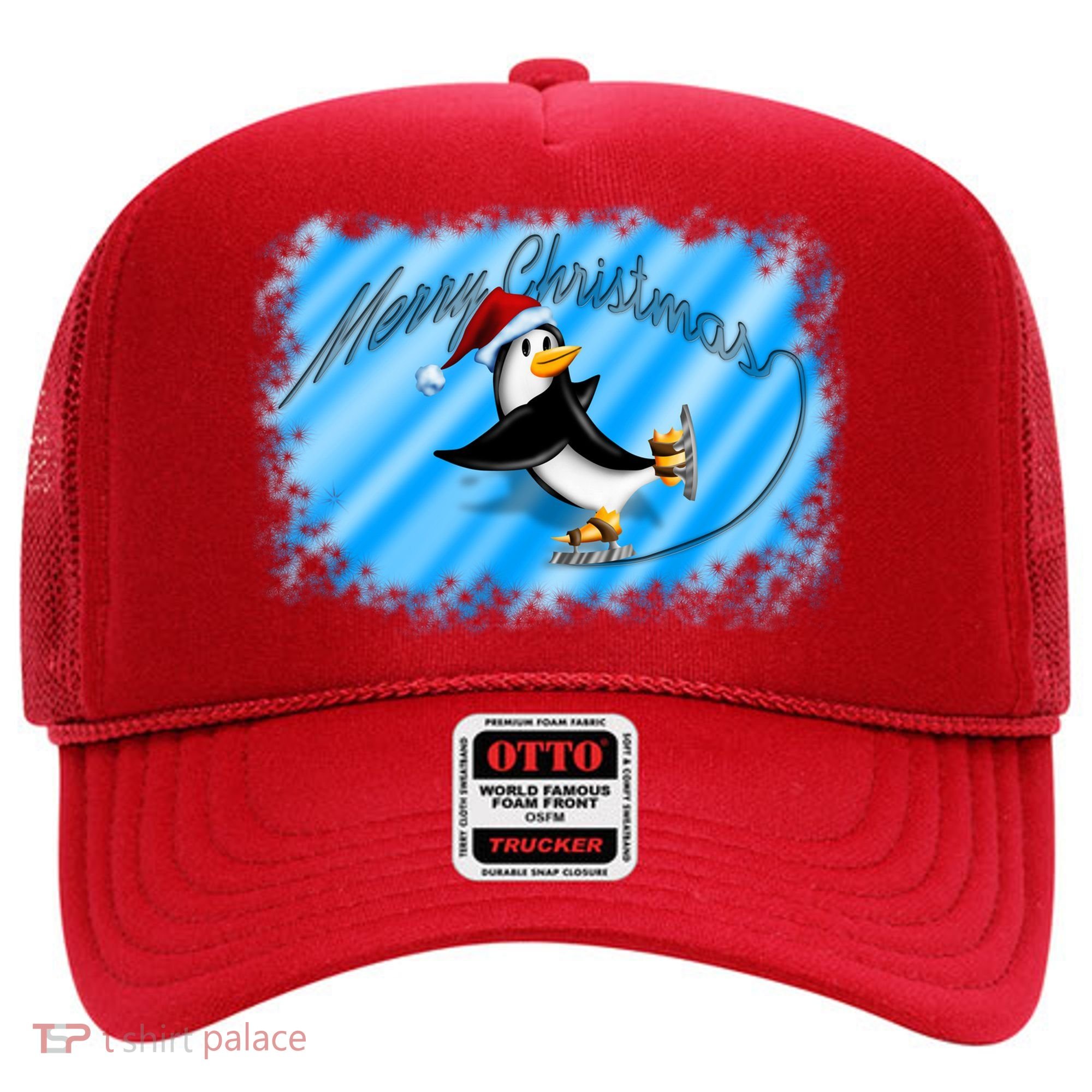 Penguin Skating Merry Christmas Hat