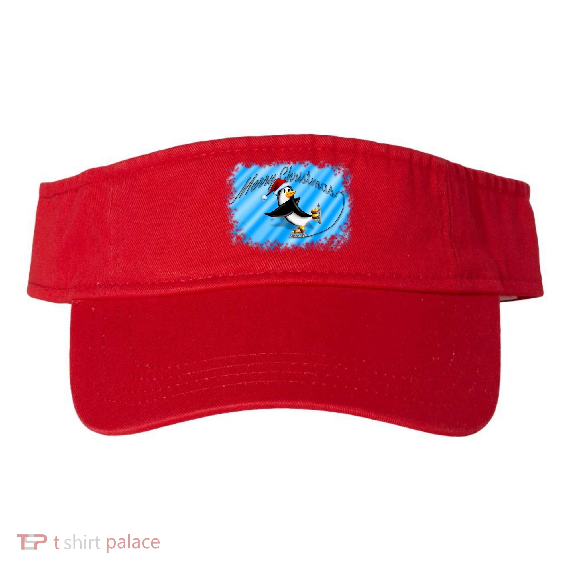Penguin Skating Merry Christmas Visor