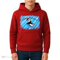Penguin Skating Merry Christmas Kids Hoodie thumb 4