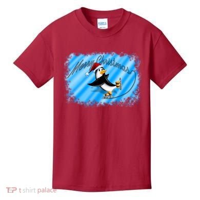Penguin Skating Merry Christmas Kids T-Shirt