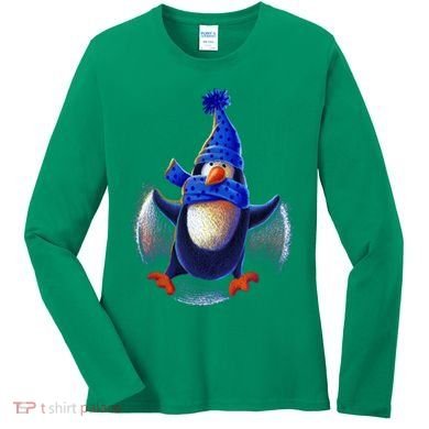 Penguin Snow Angel Women's Long Sleeve Shirt