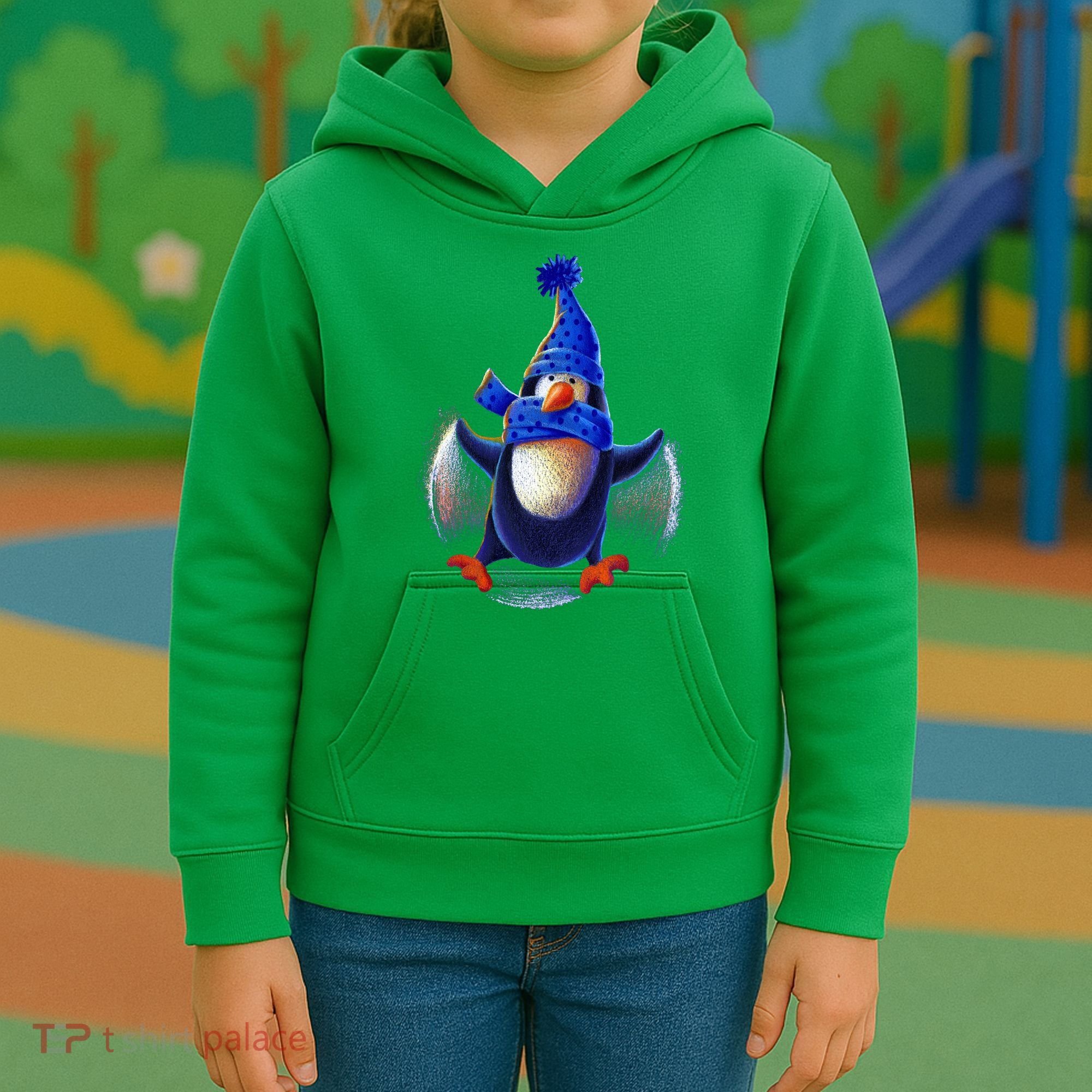 Penguin Snow Angel Kids Hoodie