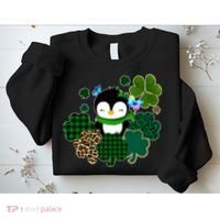 Penguin St Patty's Day Cute Shamrocks  Sweatshirt thumb 2