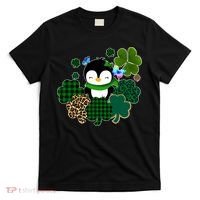 Penguin St Patty's Day Cute Shamrocks  T-Shirt thumb 0